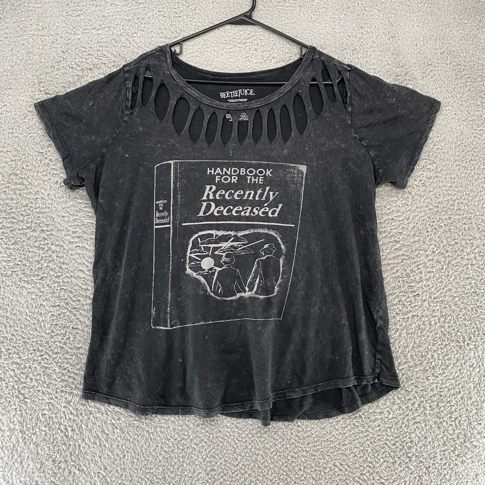 Beetlejuice Shirt Womens 2X Handbook for the Recently Deceased Distressed Grunge